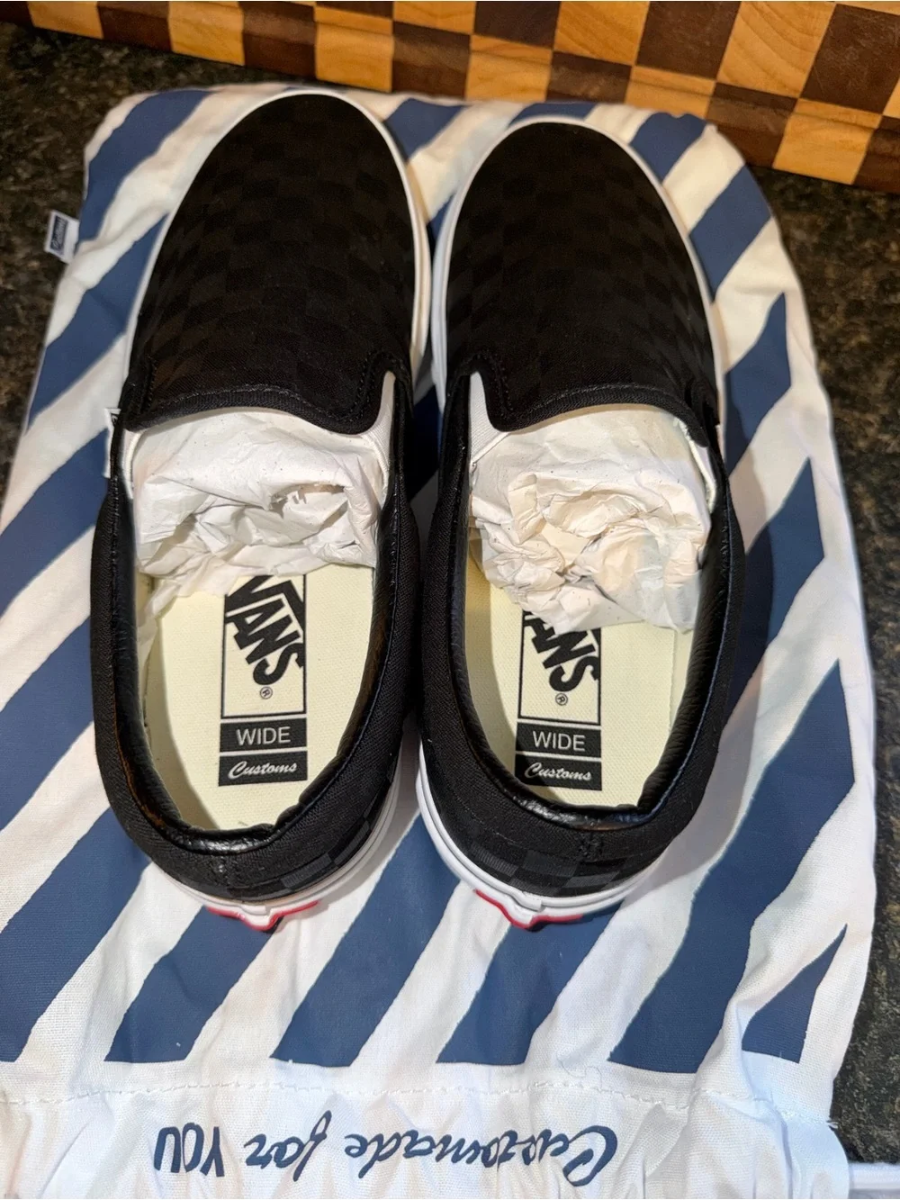 Vans Men’s 10.5 WIDE Checkerboard Slip-On Shoes